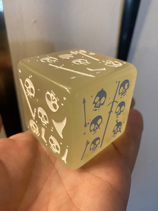Gelatinous Cube Mini / Jumbo D6 (Glow/White) - The Fourth Place