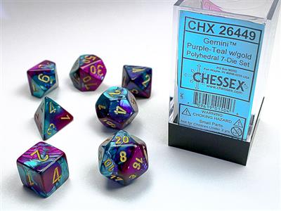 Gemini® Polyhedral Purple-Teal/gold 7-Die Set - The Fourth Place