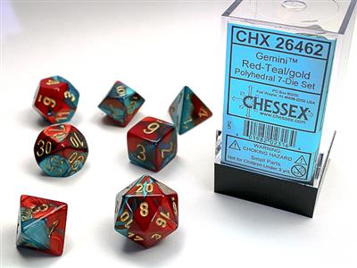 Gemini® Polyhedral Red-Teal/gold 7-Die Set - The Fourth Place