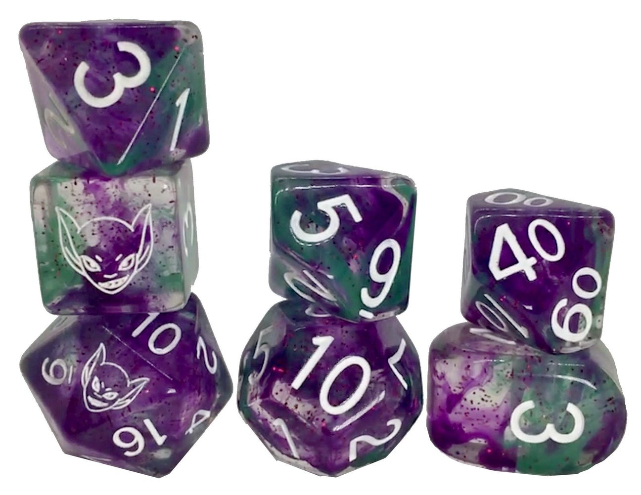Goblin Green (Diffusion) - 7 dice set (with Arch’d4™) - The Fourth Place