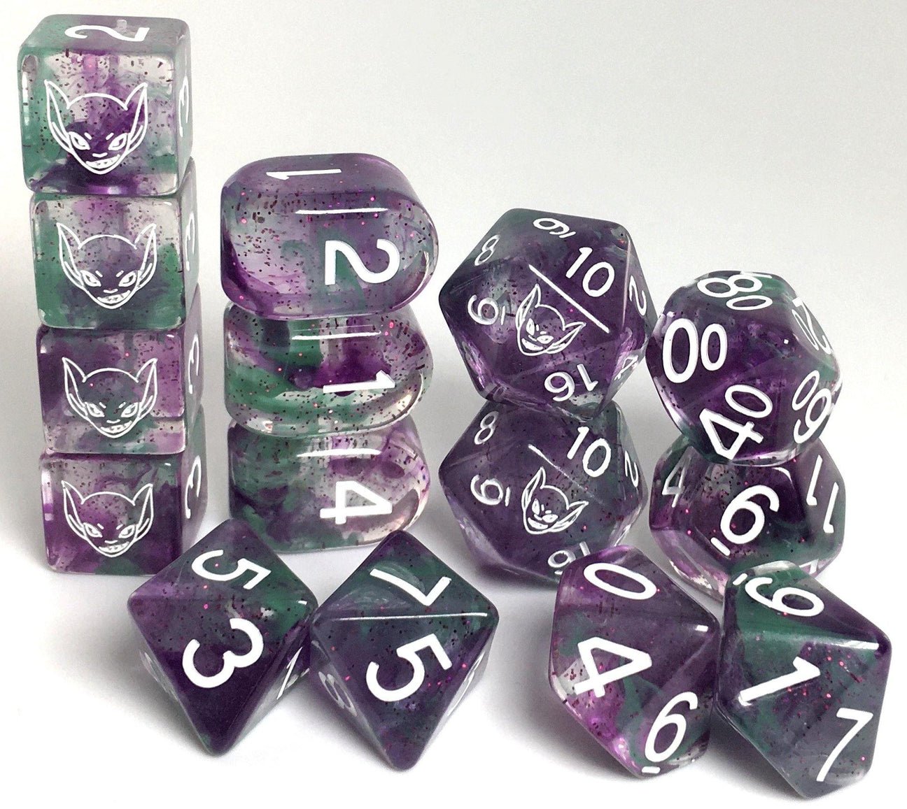 Goblin Green Diffusion Dice - 15 dice set (with Arch’d4™) - The Fourth Place