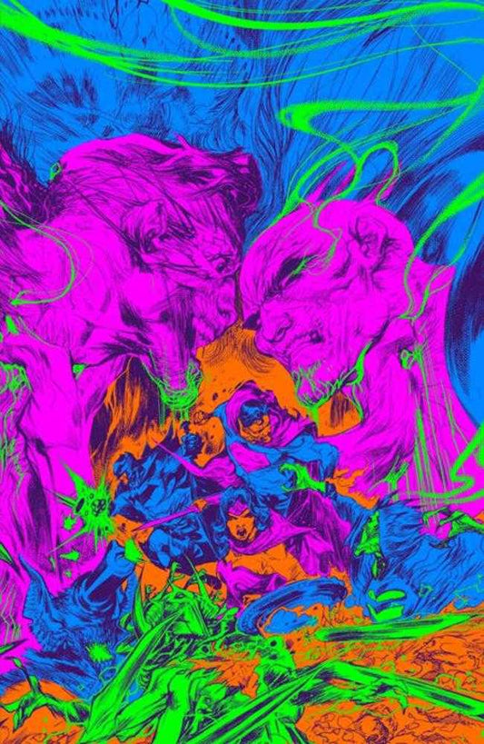 Knight Terrors Nights End #1 (One Shot) Cover D Howard Porter Darkest Hour Neon Ink Card Stock Variant - The Fourth Place