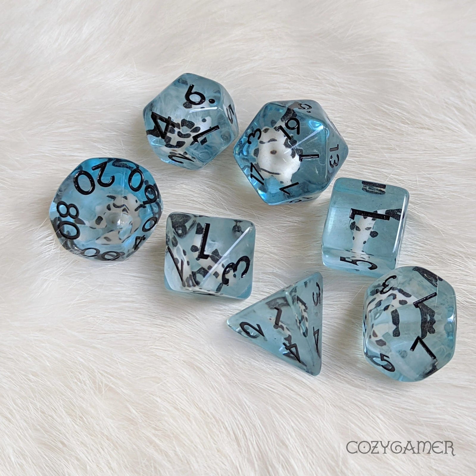 Koi (Blue/Black) - 7 Dice Set - The Fourth Place