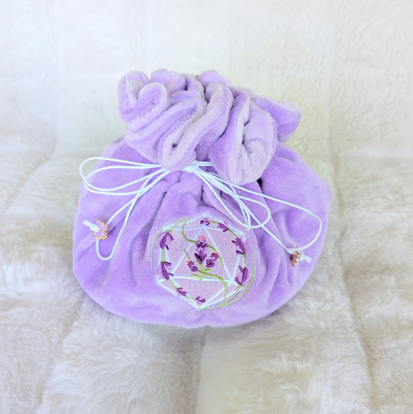 Lavender multi-pocket large dice bag (purple/lavender/silver) - The Fourth Place