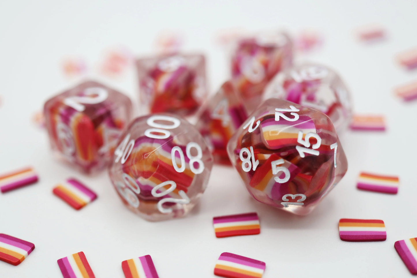 Lesbian Flag RPG Dice Set - The Fourth Place