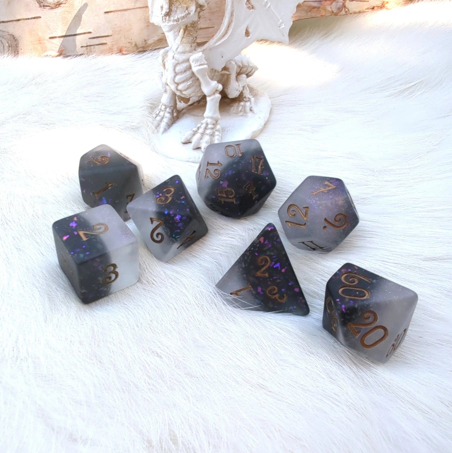 Light and Dark - 7 Dice Set - The Fourth Place
