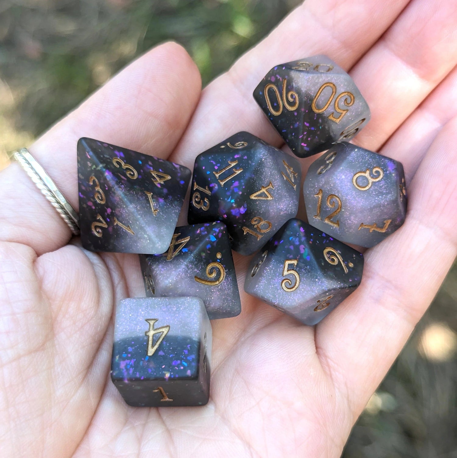 Light and Dark - 7 Dice Set - The Fourth Place