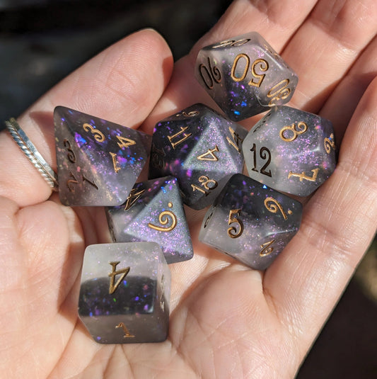 Light and Dark - 7 Dice Set - The Fourth Place