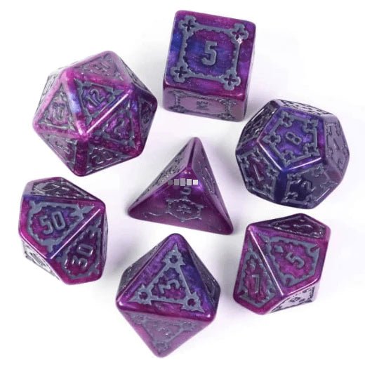 Luscious Giant Castle Dice (Purple) - Extra Large 7 Dice Set - The Fourth Place