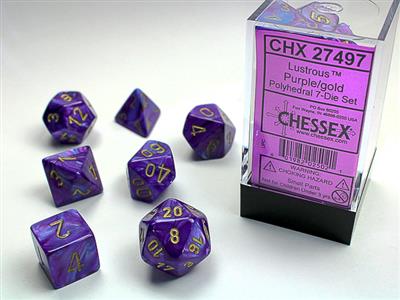 Lustrous® Polyhedral Purple/gold 7-Die Set - The Fourth Place