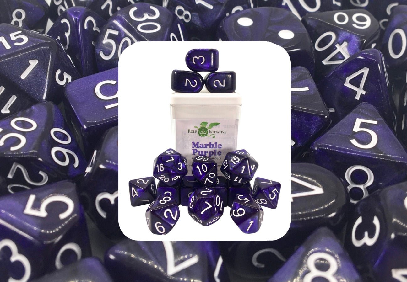 Marble Purple - 15 dice set (with Arch’d4™) - The Fourth Place