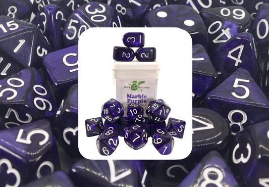 Marble Purple - 15 dice set (with Arch’d4™) - The Fourth Place