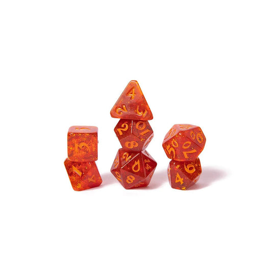 Mighty Nein Dice Set: Caleb Widogast (Red/Orange) - The Fourth Place