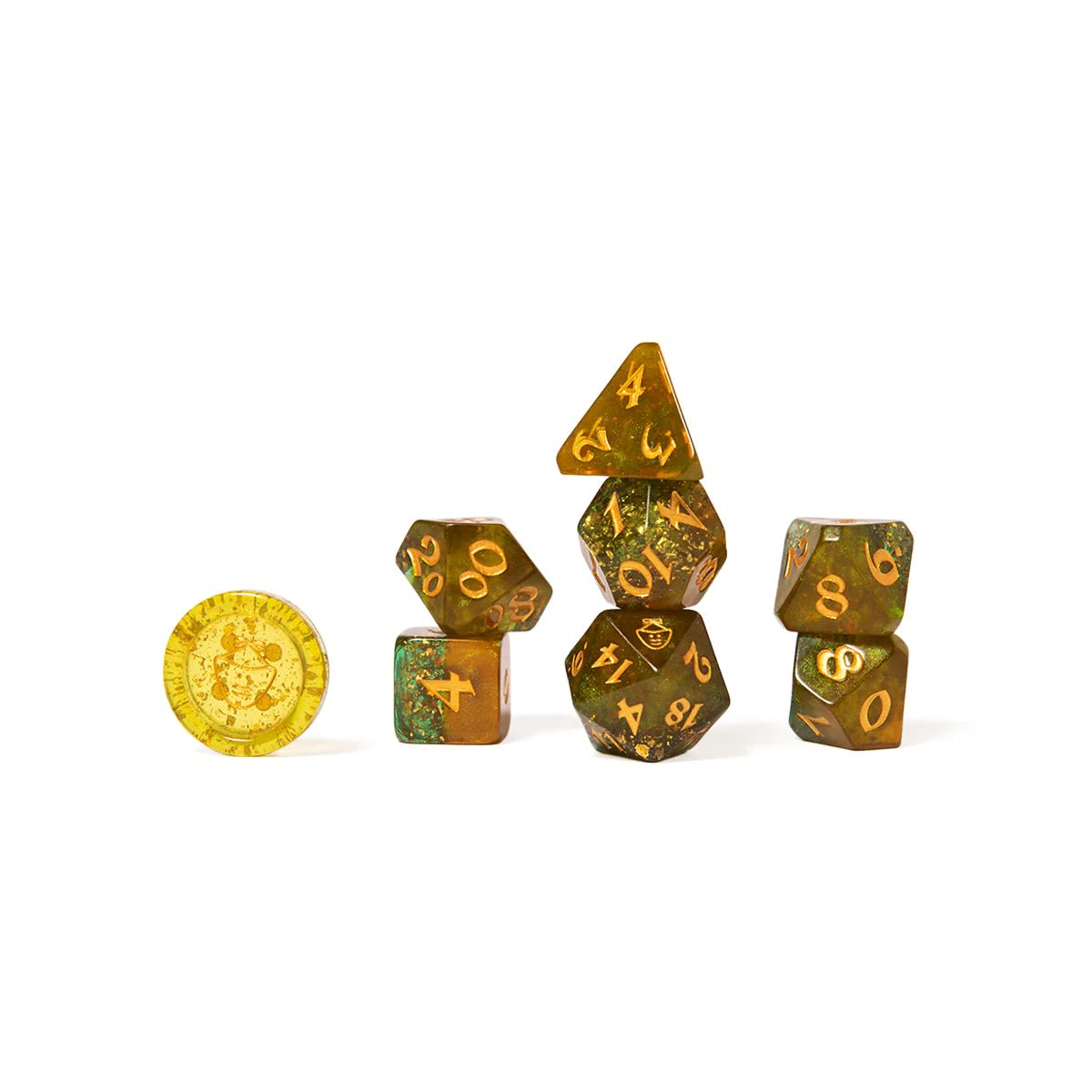 Mighty Nein Dice Set: Nott the Brave (Yellow/Green) - The Fourth Place