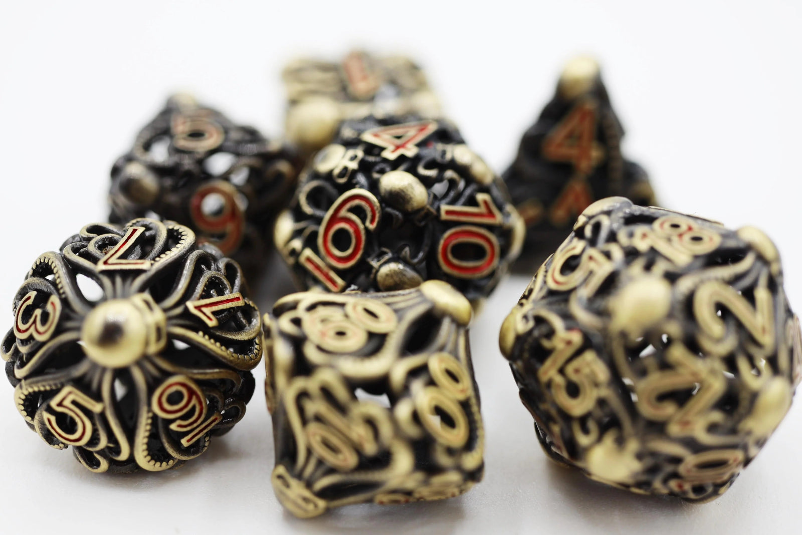 Mind Eater: Bronze - Hollow Metal RPG Dice Set - The Fourth Place