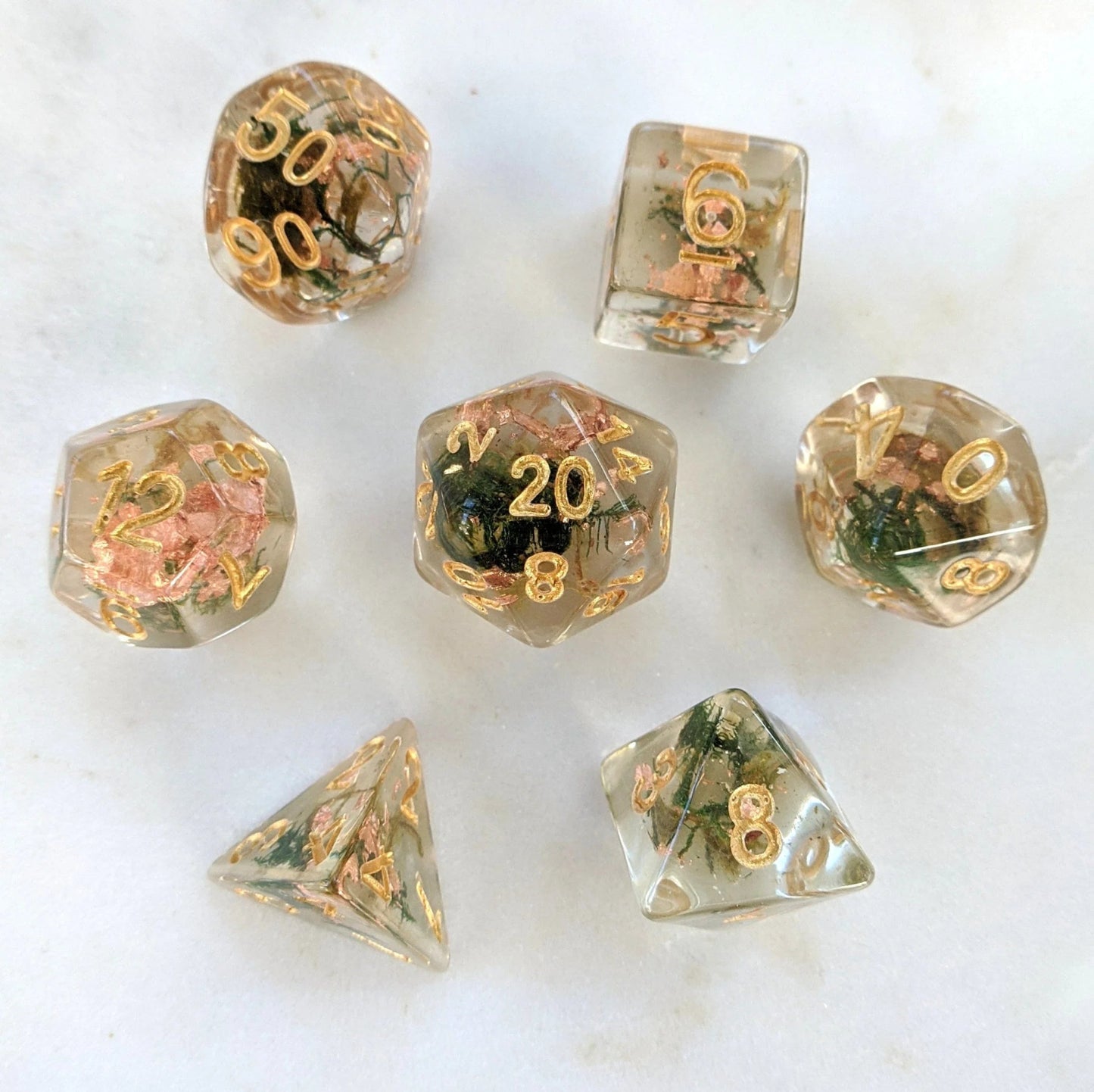 Moss and Copper - 7 Piece Dice Set - The Fourth Place