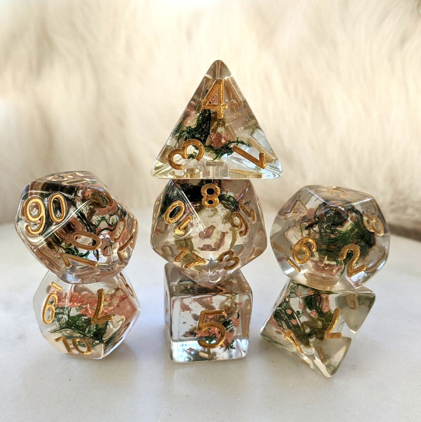 Moss and Copper - 7 Piece Dice Set - The Fourth Place
