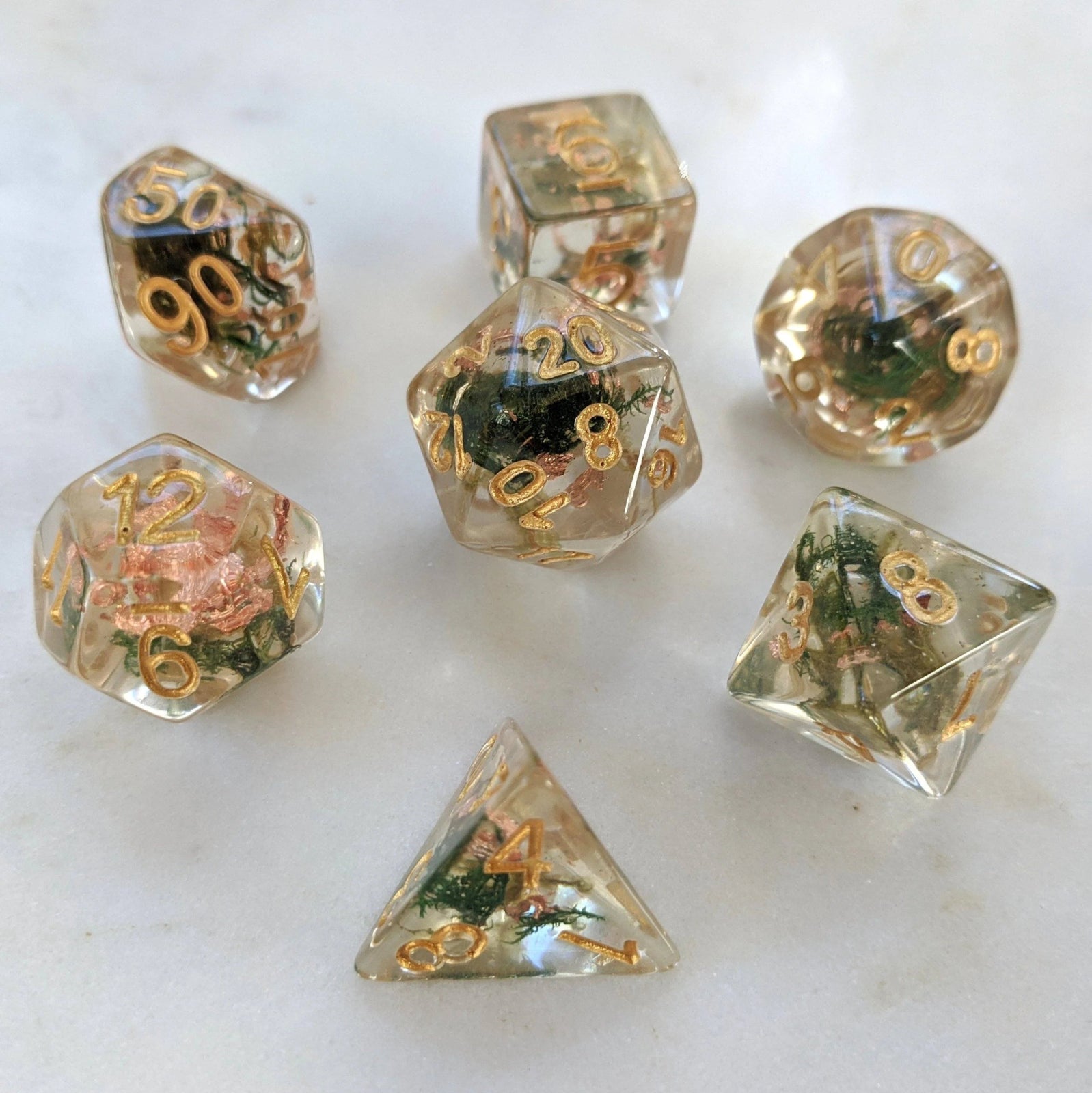 Moss and Copper - 7 Piece Dice Set - The Fourth Place