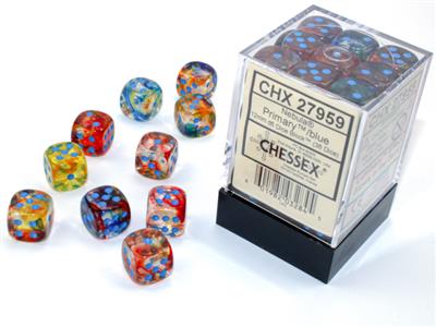 Nebula® 12mm d6 Primary™/blue Luminary™ Dice Block™ (36 dice) - The Fourth Place