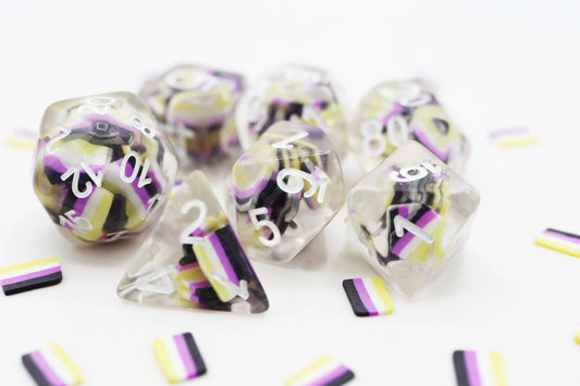 Nonbinary Flag RPG Dice Set - The Fourth Place