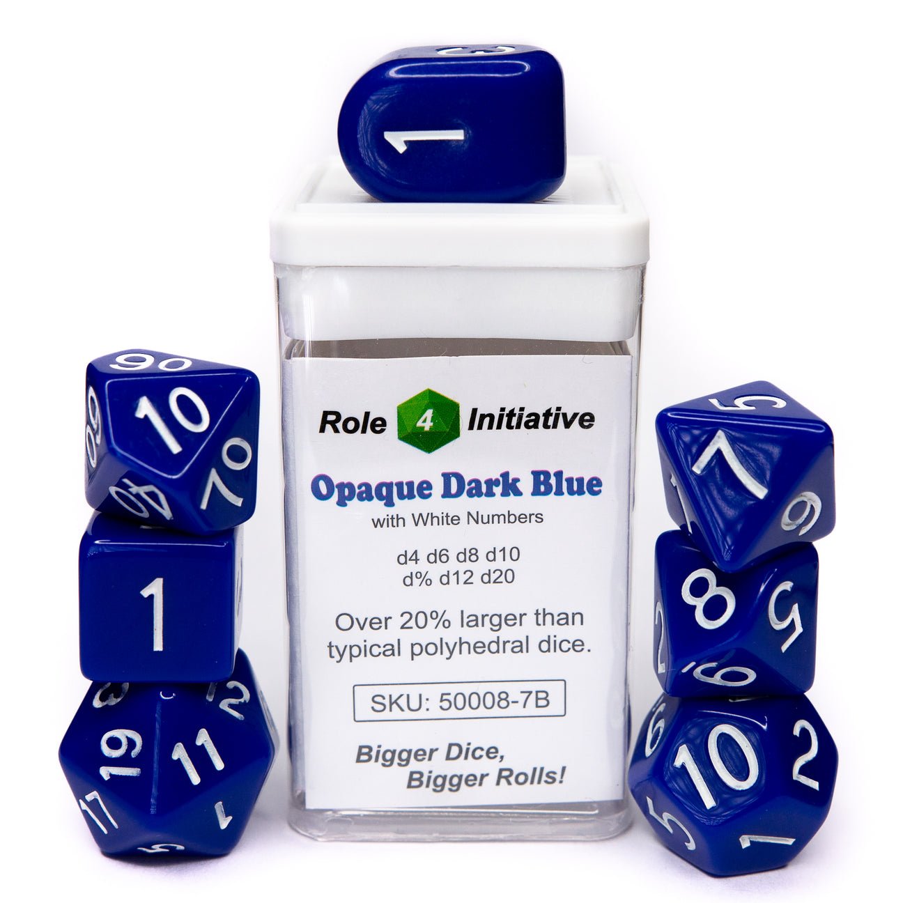 Opaque Dark Blue - 7 dice set (with Arch’d4™) - The Fourth Place