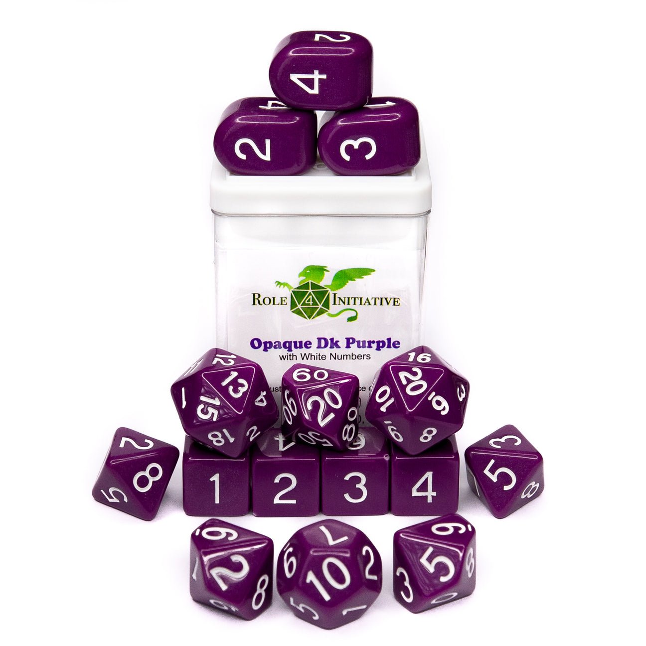 Opaque Dark Purple - 15 dice set (with Arch’d4™) - The Fourth Place