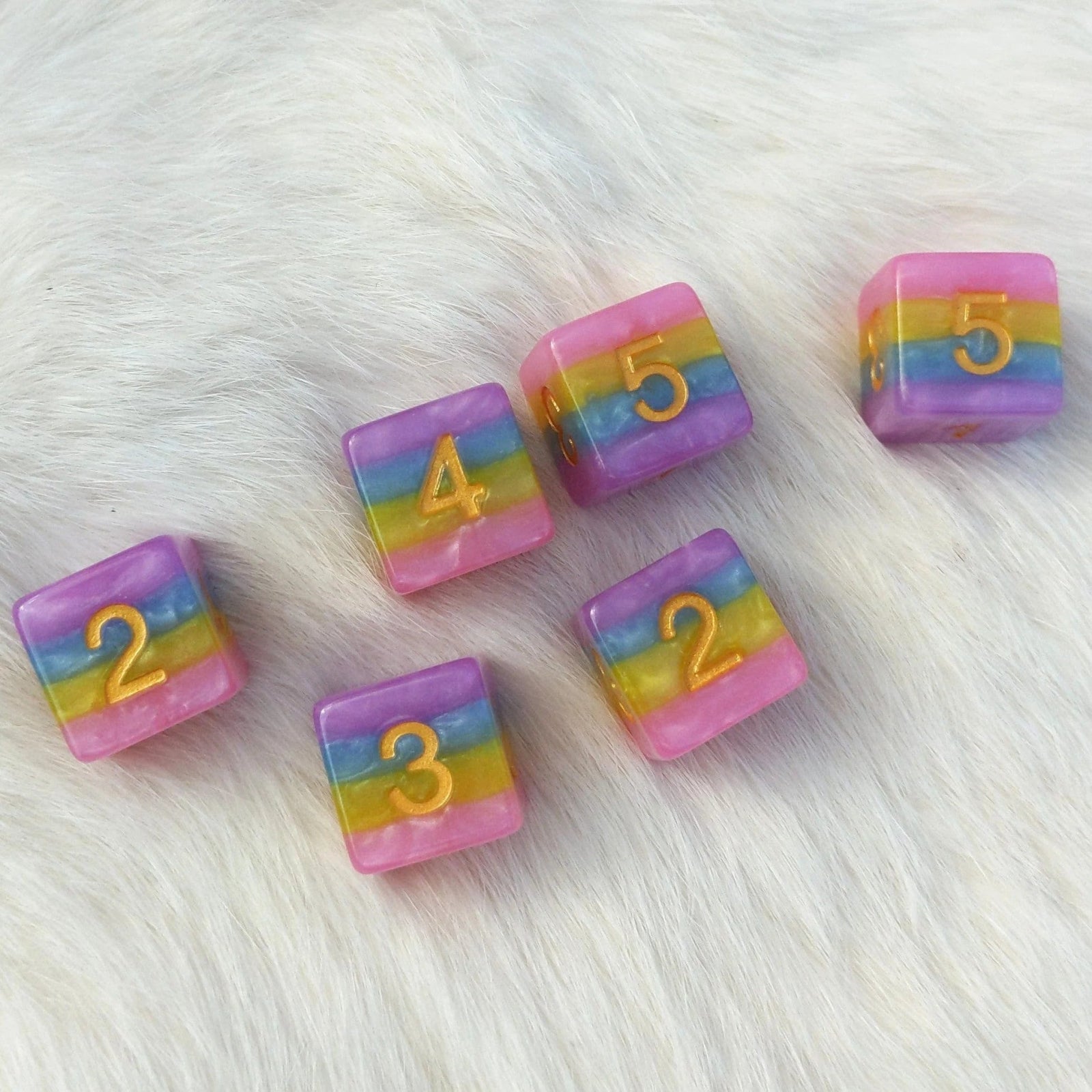 Pastel Rainbow - 6D6 Set (Six six-sided dice) - The Fourth Place