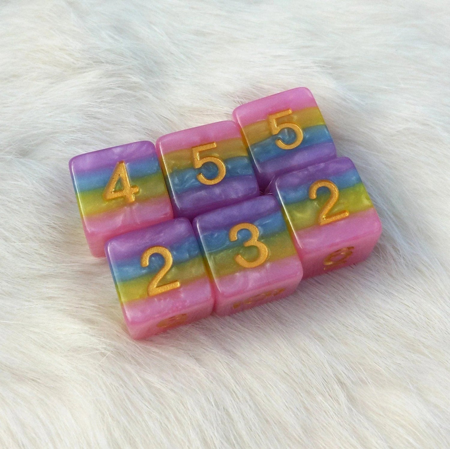 Pastel Rainbow - 6D6 Set (Six six-sided dice) - The Fourth Place