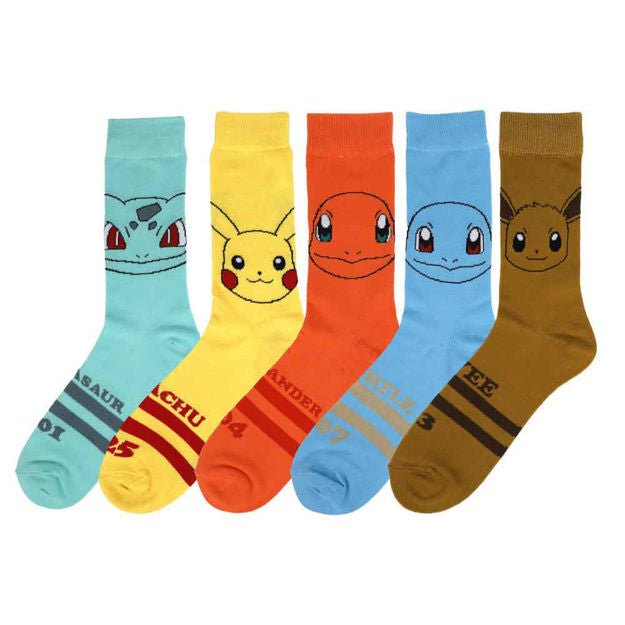 Pokemon Characters 5 Pair Crew Socks - The Fourth Place