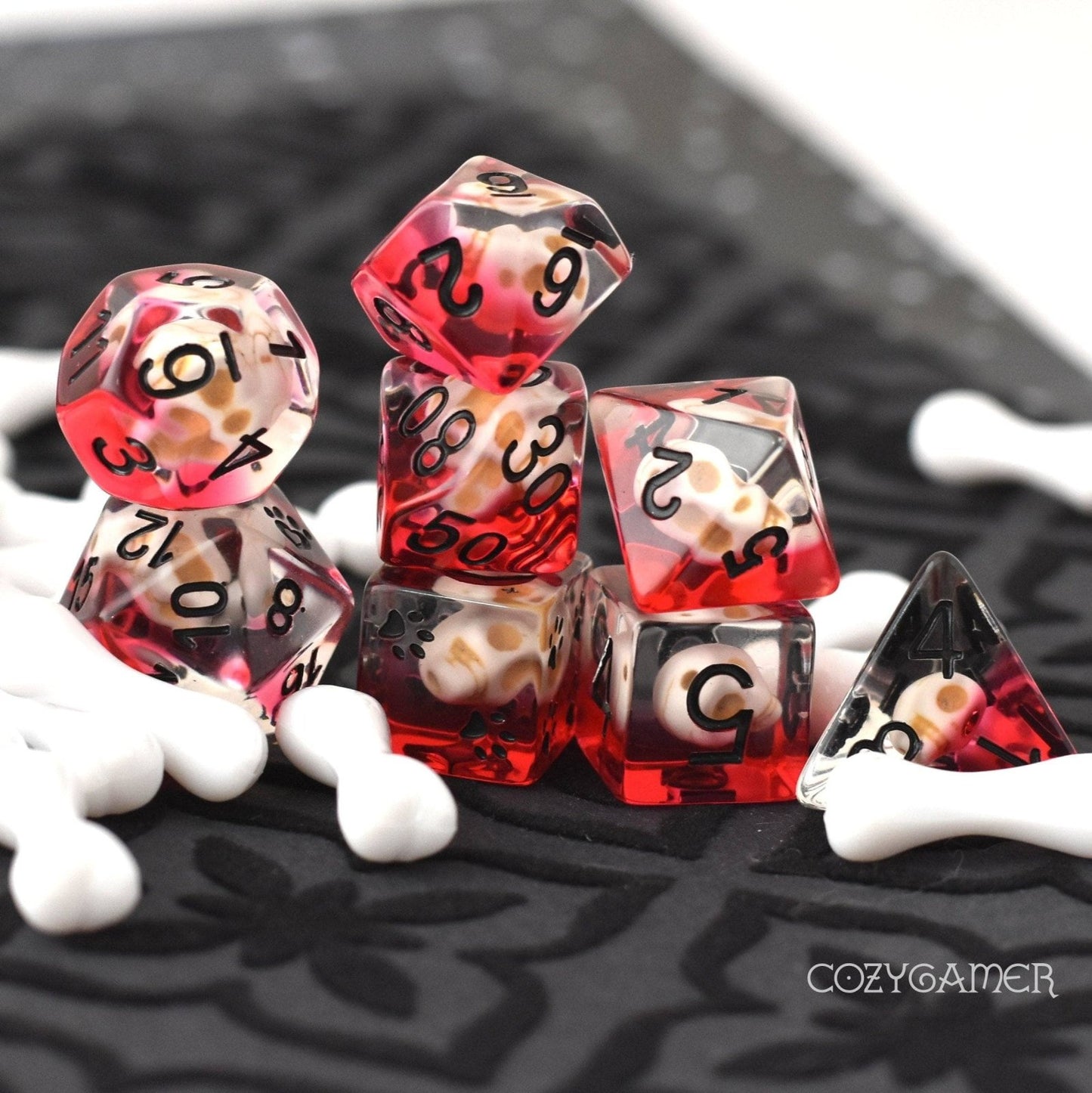 Pool of Blood and Skulls - 8 Dice Set - The Fourth Place