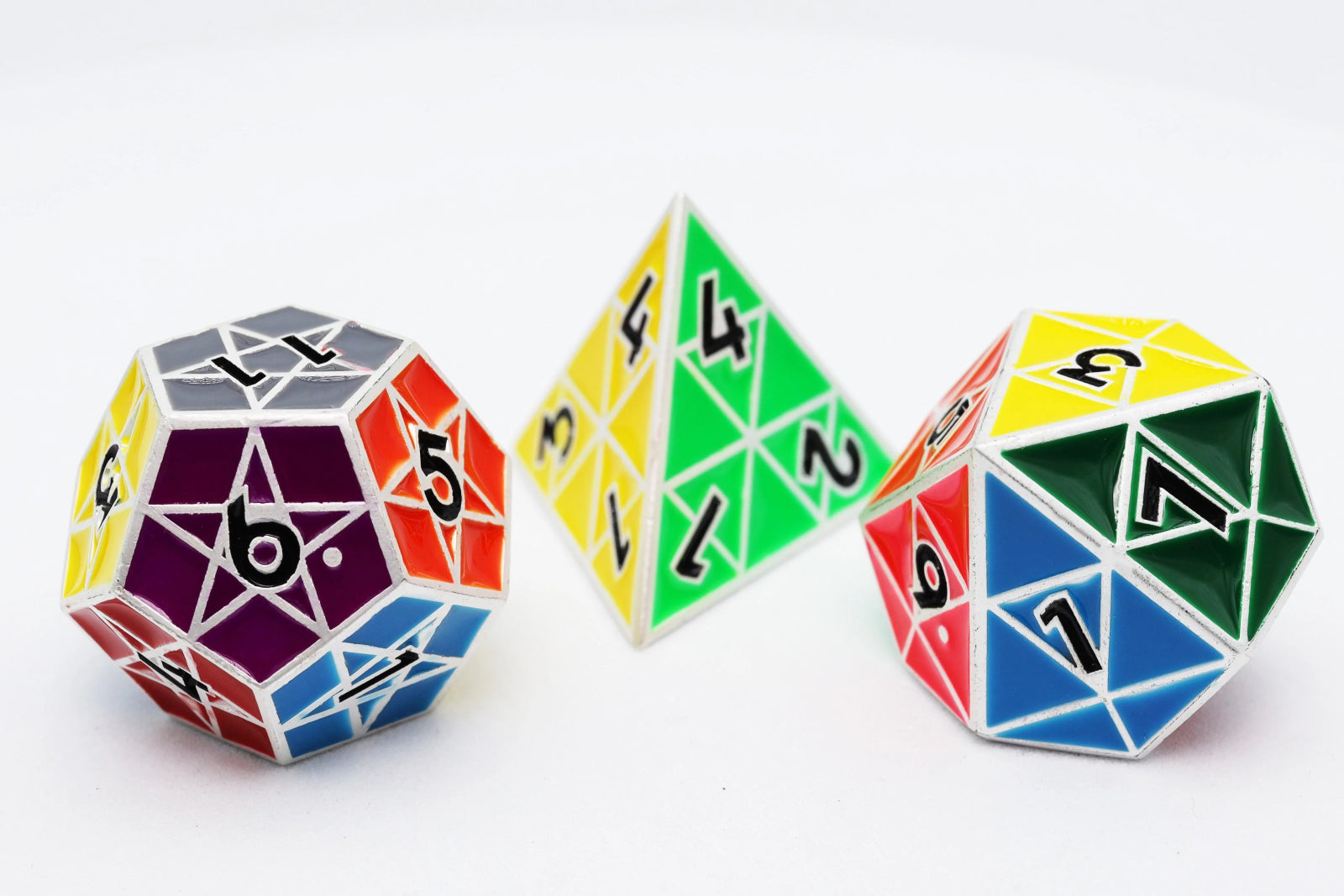 Puzzle Cube: Silver - Metal RPG Dice Set - The Fourth Place