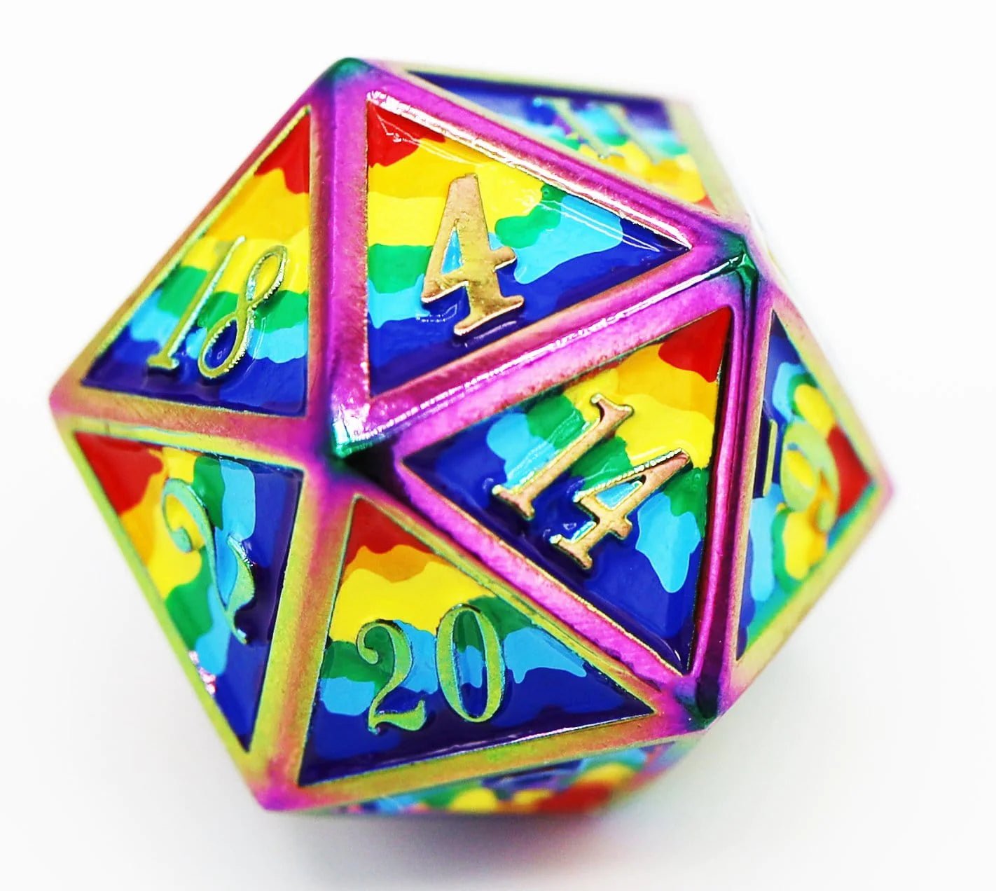 Rainbow Pride Flag - Metal RPG Dice Set - The Fourth Place