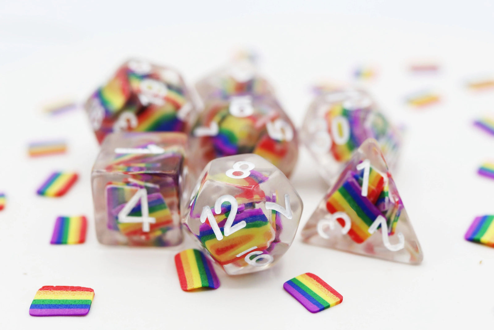 Rainbow Pride Flag RPG Dice Set - The Fourth Place