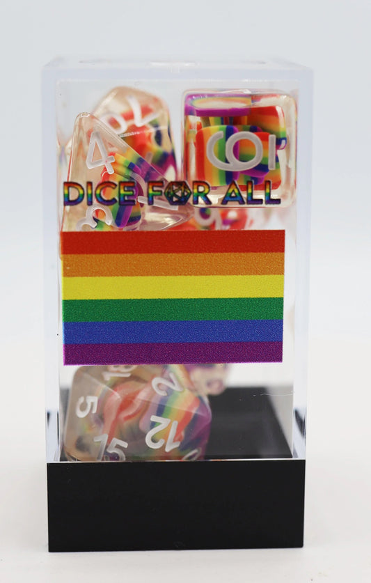 Rainbow Pride Flag RPG Dice Set - The Fourth Place