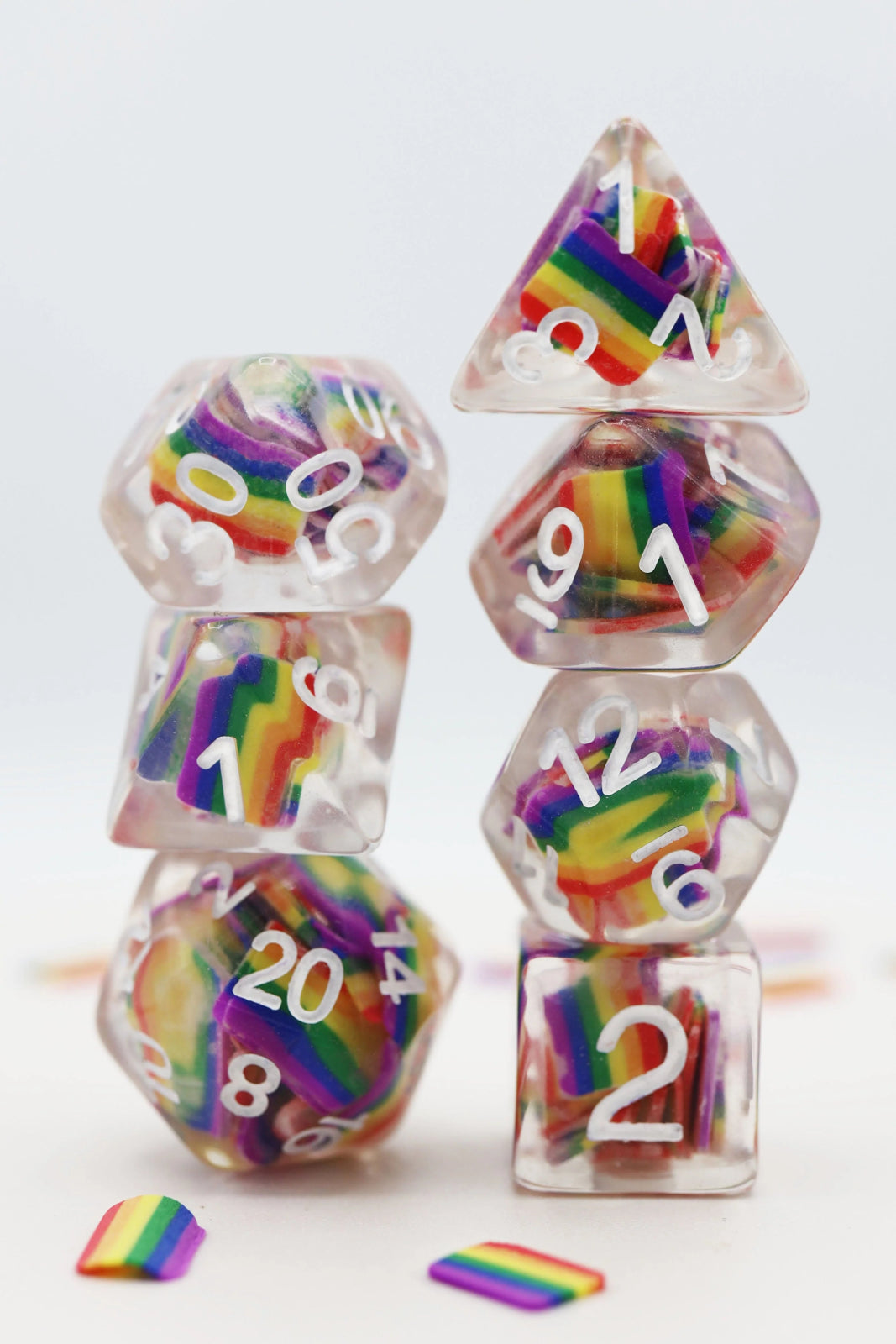 Rainbow Pride Flag RPG Dice Set - The Fourth Place