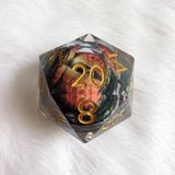 Red & Green Moving Eye - Large Liquid Core D20 - The Fourth Place