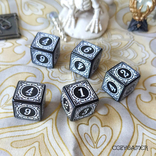 Set of Black and White Dice (10d6, ten six-sided dice) - The Fourth Place