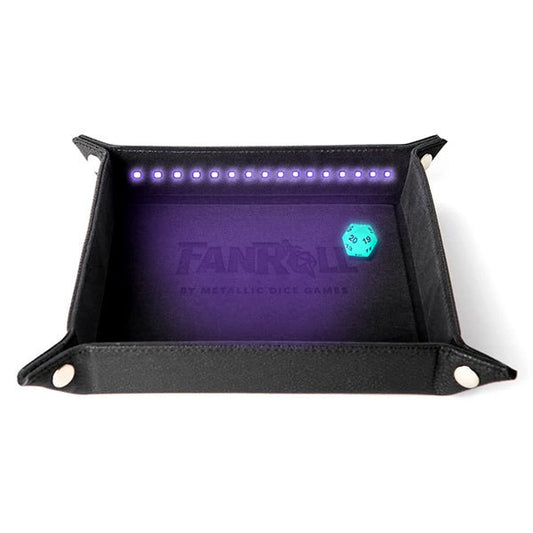 Shadow Light Dice Tray: Blacklight Tray with D20- Black - The Fourth Place