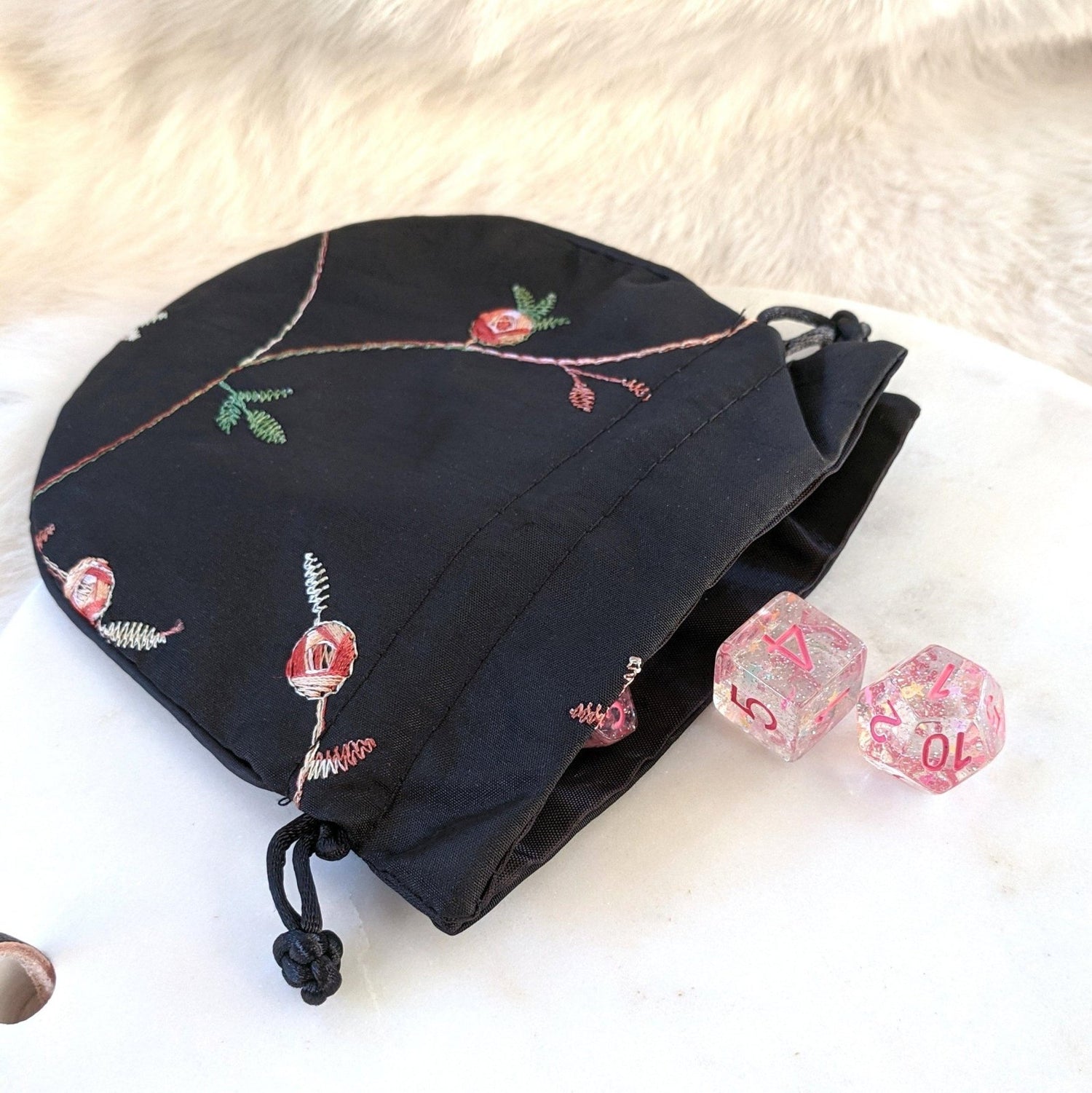 Silk Embroidered Drawstring Dice Bag - The Fourth Place
