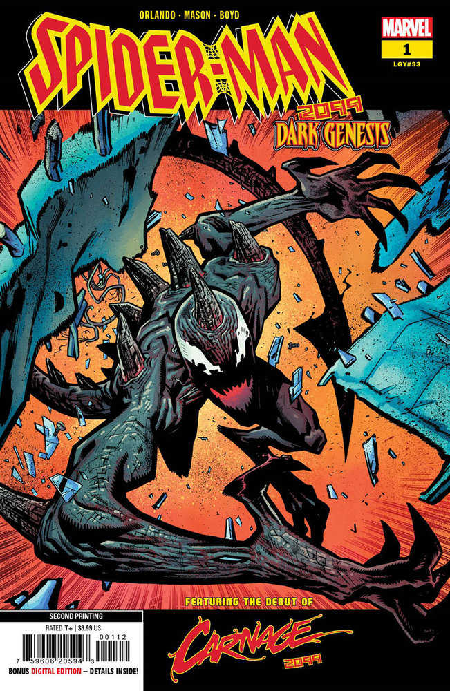 Spider-Man 2099: Dark Genesis 1 Justin Mason 2nd Print Variant - The Fourth Place