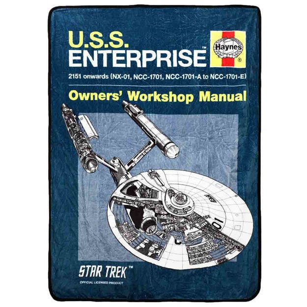 Star Trek Enterprise Owners Manual Fleece Throw Blanket - The Fourth Place