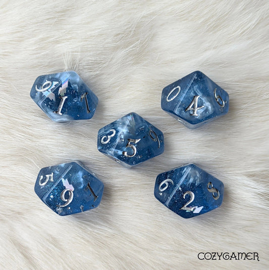 Storm Daddy - 10 piece d10 dice set (blue/silver) - The Fourth Place