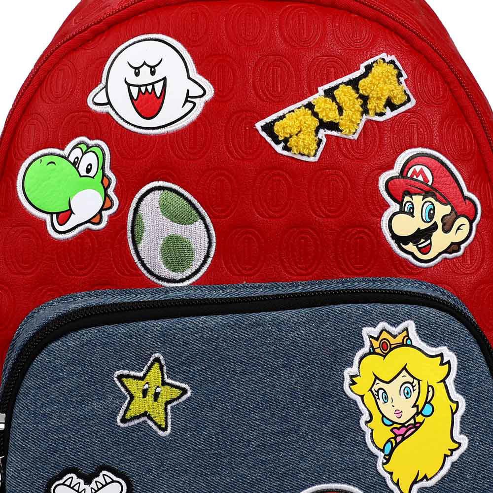 Super Mario Icon Patches Embossed Mini Backpack - The Fourth Place