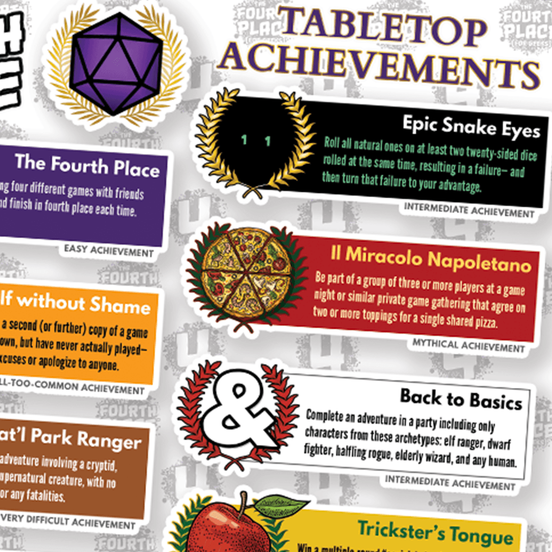 Tabletop Achievements Stickers - The Fourth Place