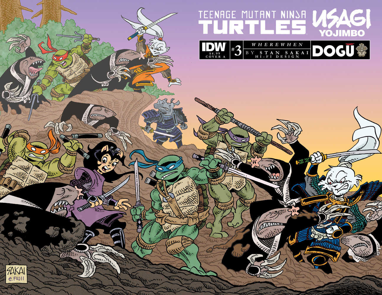 Teenage Mutant Ninja Turtles/Usagi Yojimbo: Wherewhen #3 Cover A (Sakai) - The Fourth Place