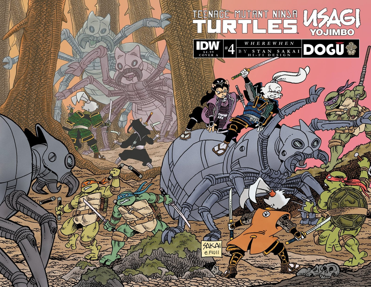 Teenage Mutant Ninja Turtles/Usagi Yojimbo: Wherewhen #4 Cover A (Sakai) - The Fourth Place