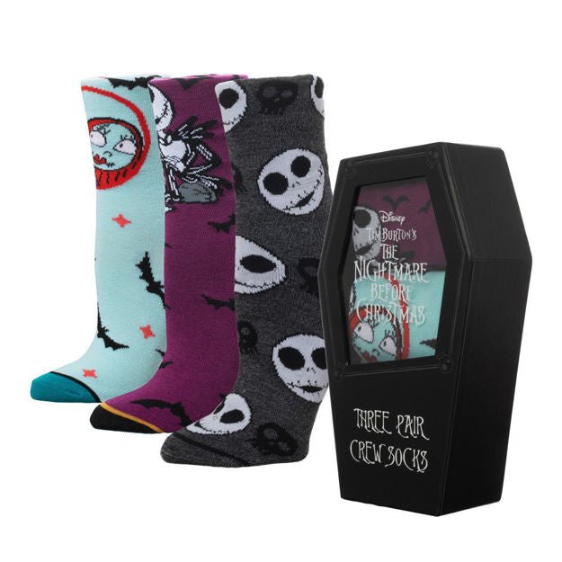 The Nightmare Before Christmas Coffin 3 Pair Crew Box Set - The Fourth Place