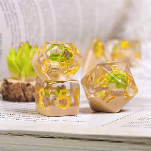 Tiny Succulents - 7 Dice Set - The Fourth Place