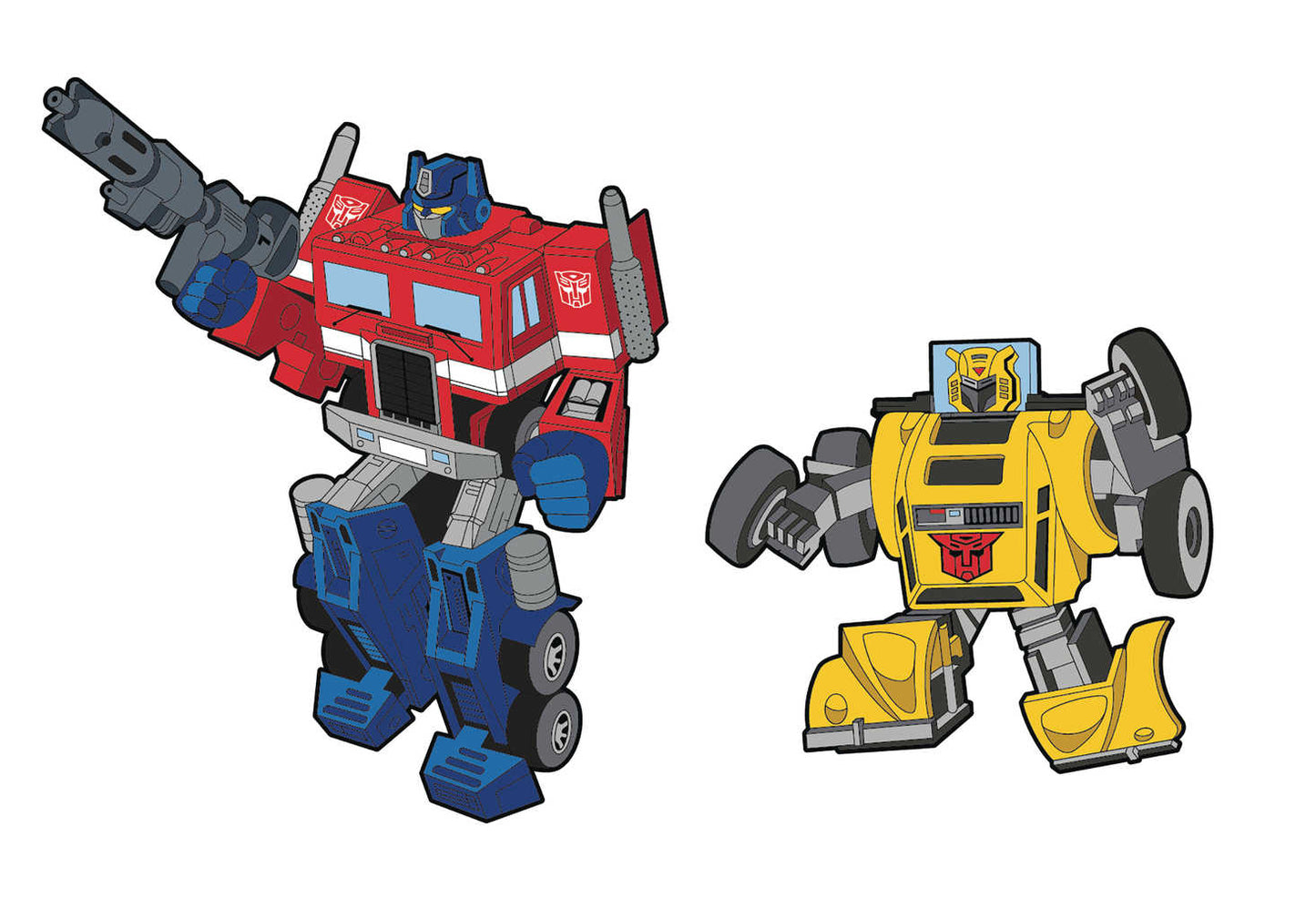 Transformers Optimus Prime X Bumblebee Retro Pin Set - The Fourth Place