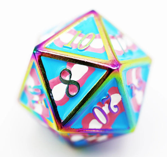 Transgender Pride Flag - Metal RPG Dice Set - The Fourth Place